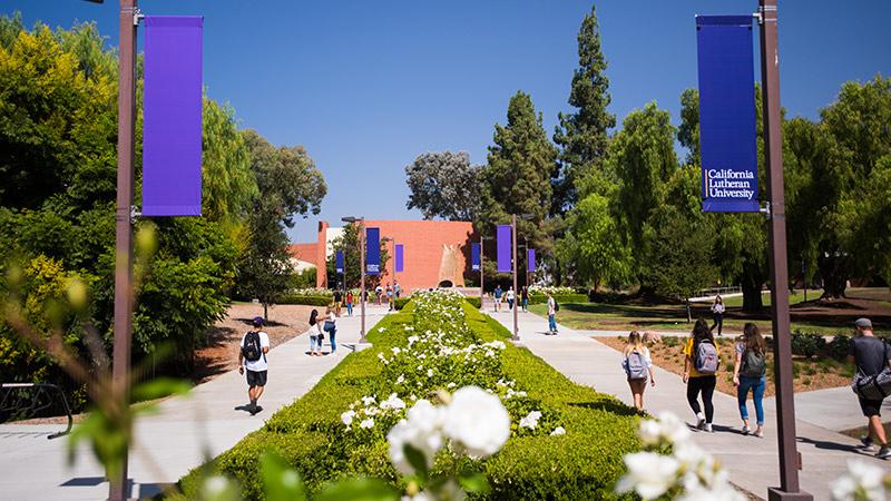 Looking along Regals Way through our main campus in Thousand Oaks.
