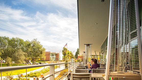 Exterior seating at Ullman Dining