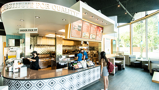 The front counter at The Habit Burger Grill within the Centrum