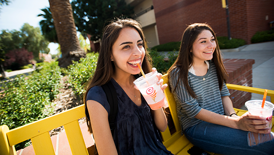 Students enjoying Jamba Juice on Regals Way