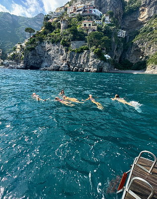 This moment was special because it was with all of my friends that I made abroad. We took a weekend trip to Italy all together and went on a boat tour along the Amalfi coast. This was one of the most beautiful and care-free moments from the trip.