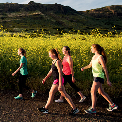 students hiking in wildwood park