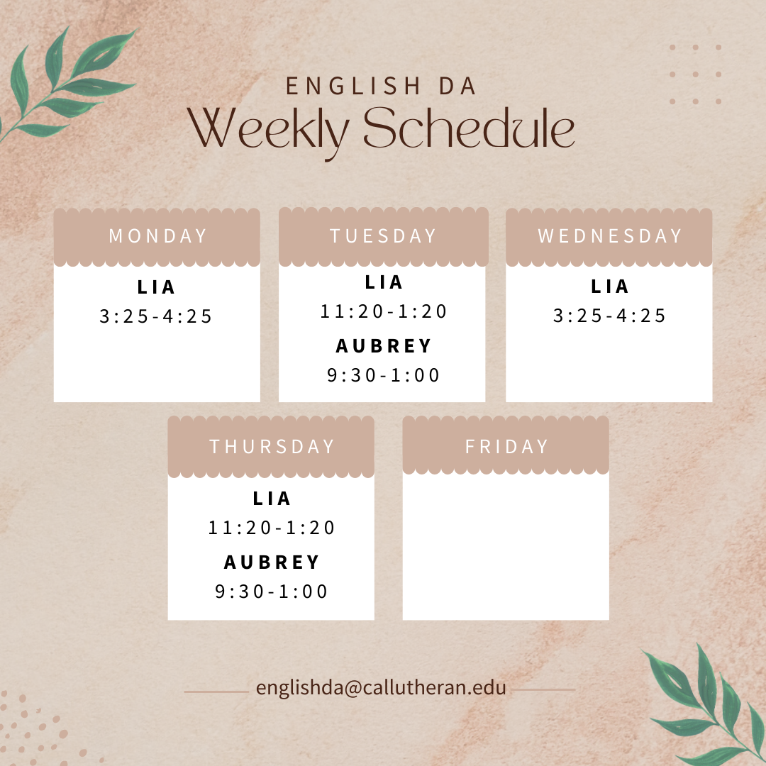 english da schedule