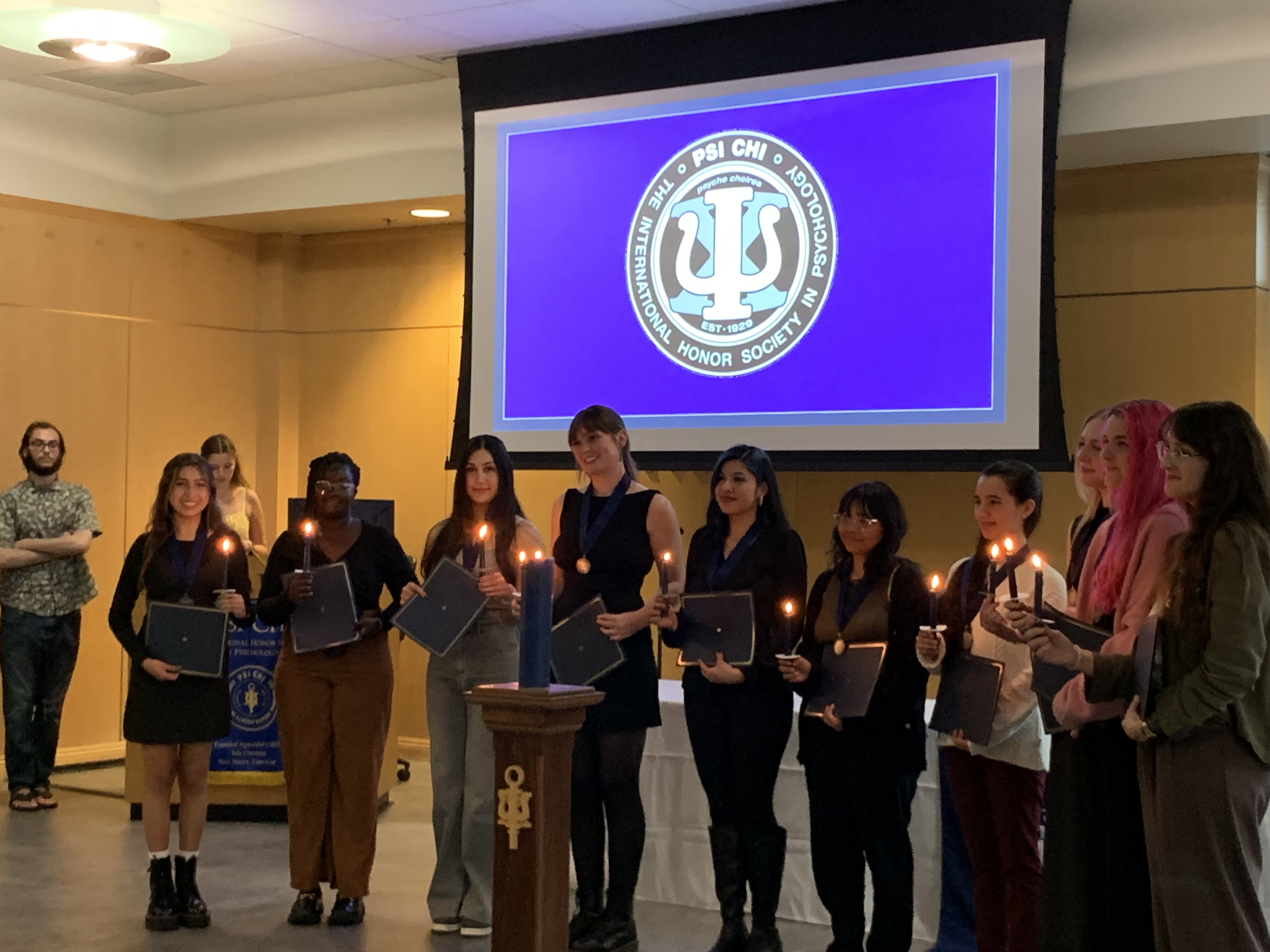 Psi Chi Inductees w/ Candles 2025