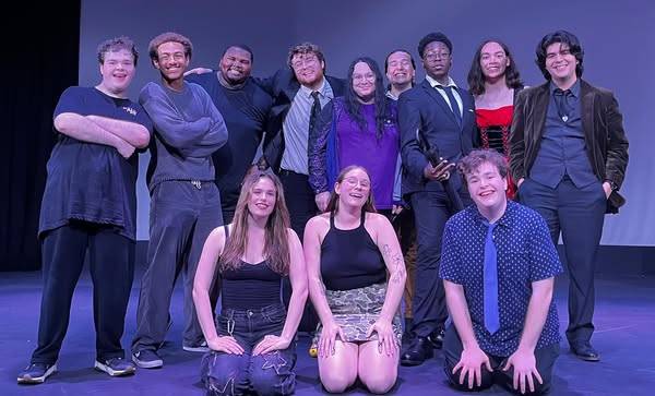 Students performing improv