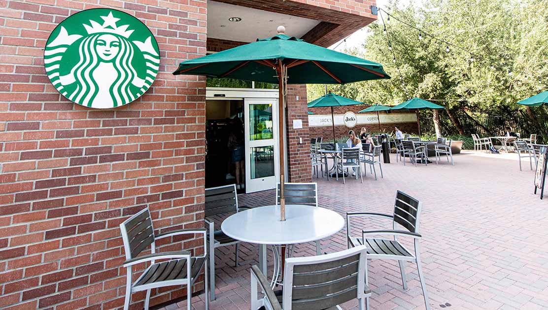 Outdoor patio at Starbucks