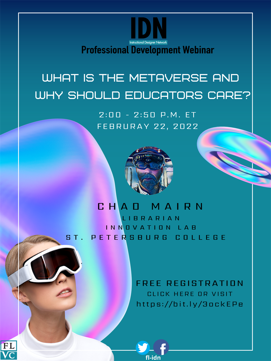 Flyer for What is the Metaverse and Why Should Educators Care? Event