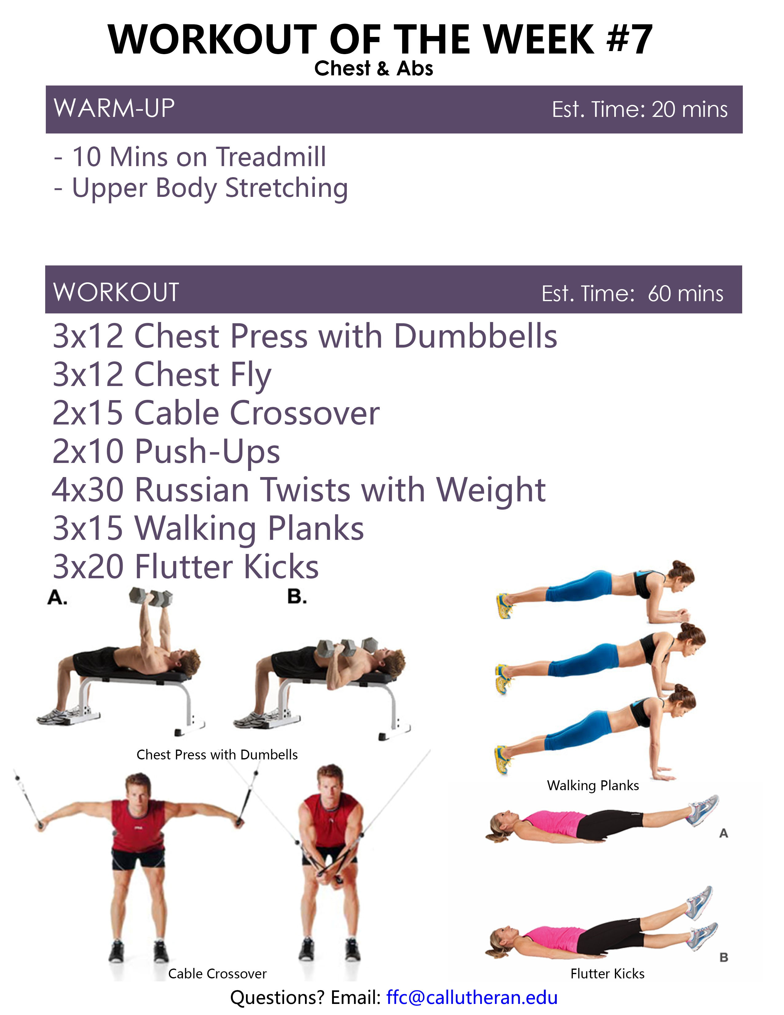 Workout of the Week Forrest Fitness Center Cal Lutheran