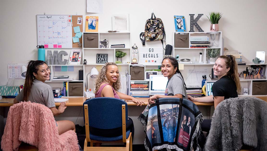 Students living on campus